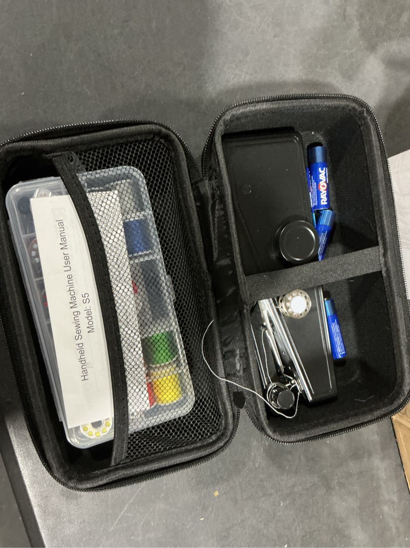 Condition photo showing As Is for Handheld Sewing Machine for Beginners - Portable Cordless Mini Sewing Machine, Complete Sewing Kit & Accessories - Easy Electric Stitching for Home, Travel & DIY Repairs, Black