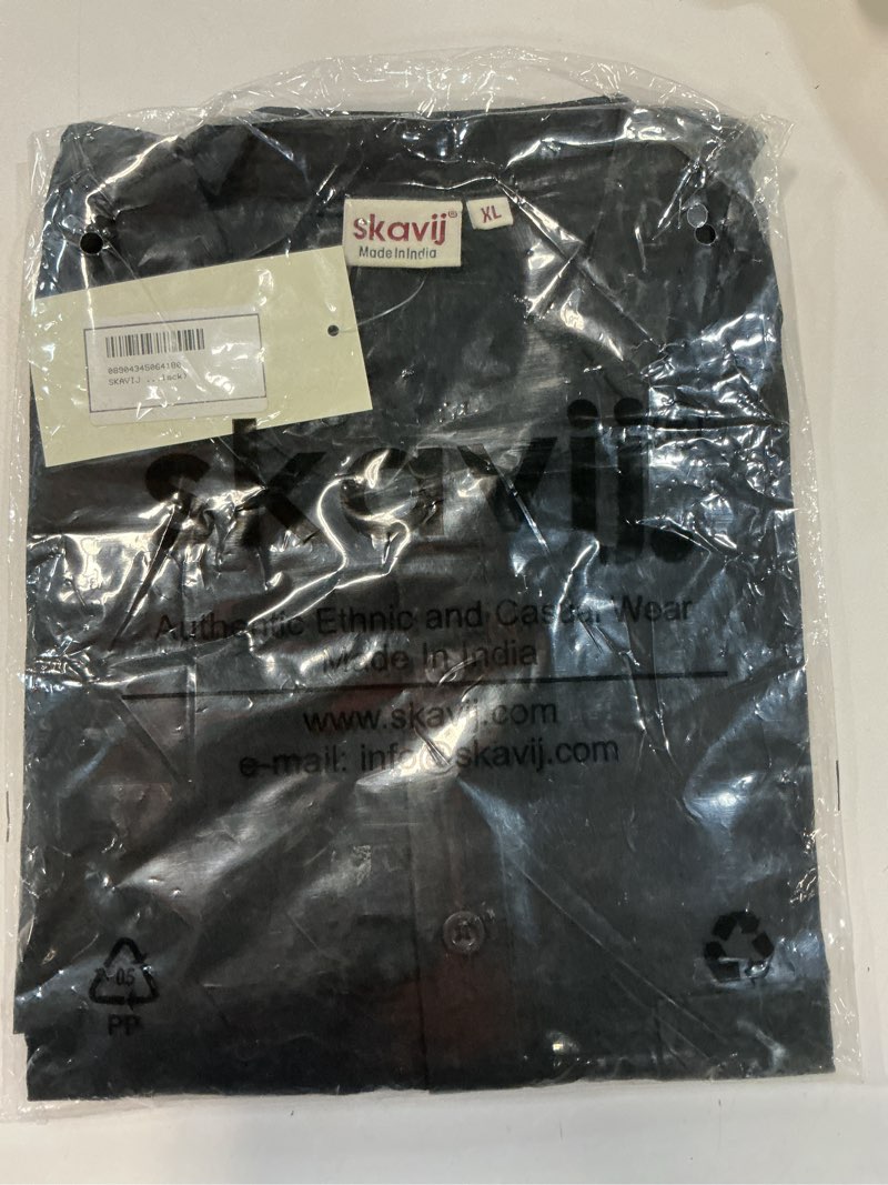 Condition photo showing New/Like New for skavij men’s pure cotton short kurta with chest pocket - solid eid & ramadan ethnic tunic small black. size xl