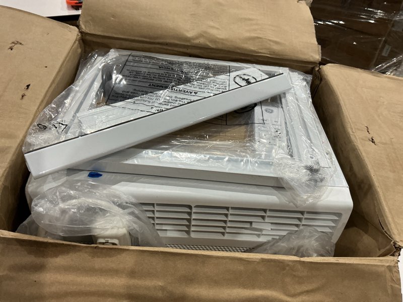 Condition photo showing As Is for ge electronic window air conditioner 6000 btu, efficient cooling for smaller areas like bedrooms and guest rooms, 6k btu window ac unit with easy install kit, white 6,000 btu electronic controls white