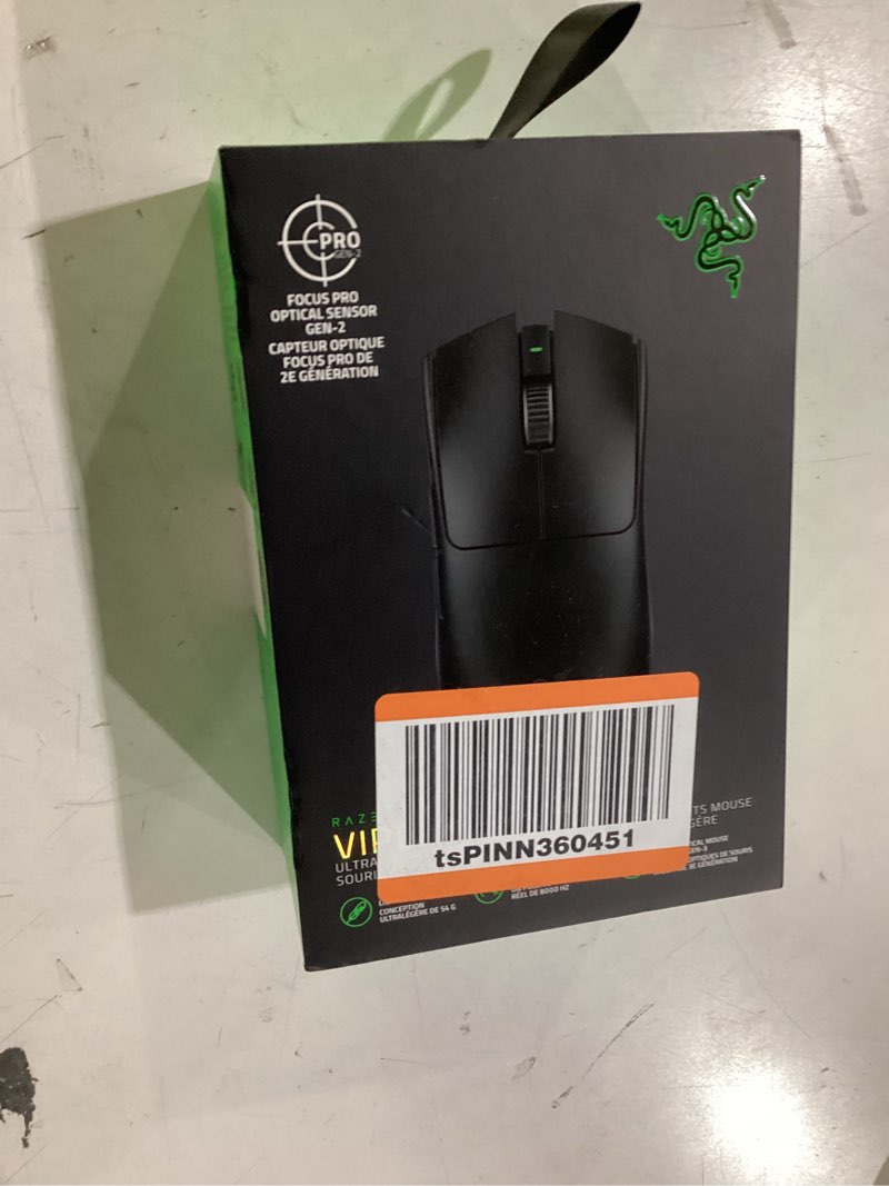 Condition photo showing As Is for incomplete missing  dongle *razer viper v3 pro wireless esports gaming mouse: symmetrical - 54g lightweight - 8k polling - 35k dpi optical sensor - gen3 optical switches - 8 programmable buttons - 95 hr battery - black black 8000 hz polling