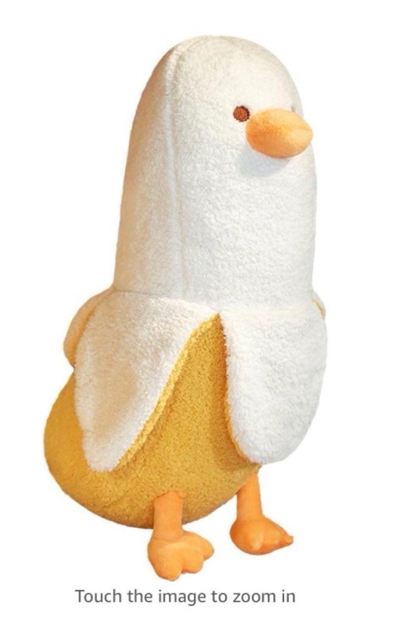 peach cat banana duck plush toy cute plushie hugging plush pillow duck stuffed animal for girls and boys white 19.7"
