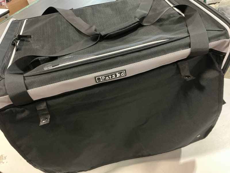 Condition photo showing Good Condition for petskd top-expandable pet carrier 18x23inches southwest airline approved, soft-sided carrier for small cats and dogs with locking safety zippers and anti-scratch mesh(black) black