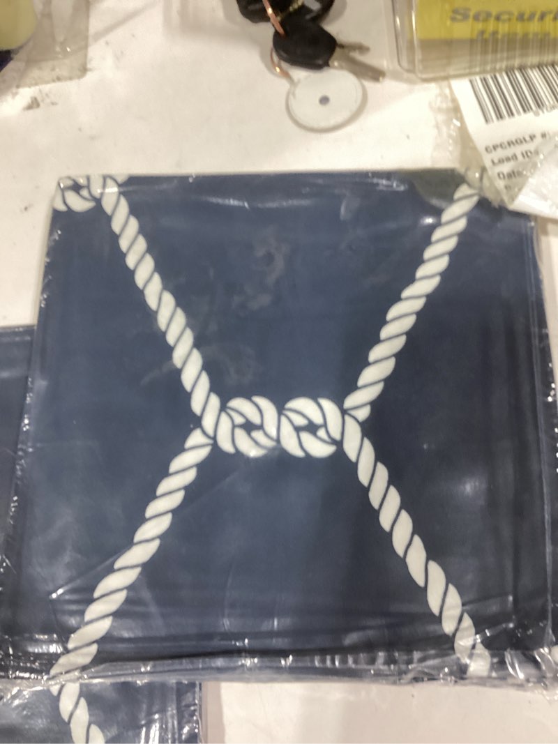 Condition photo showing New/Like New for Coastal Nautical Decorative Pillow Covers, Endless Navy with White Fishnet,Nautical Rope Maritime Background Pillow Covers 18X18 Inch Cotton Square Cushion Decorative Pillow Case for Sofa Bed 18" x 18" (Pack of 2) Ocean Nautical 2 White C