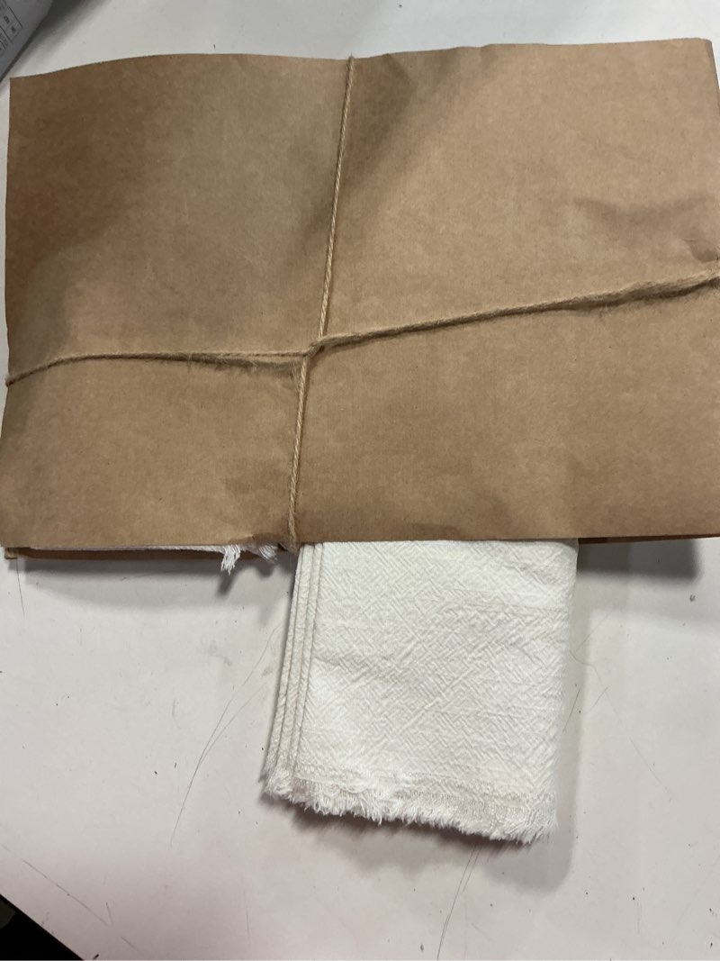 Condition photo showing New/Like New for kingstone cloth napkins set of 6, 18x18 inches 270g heavyweight cotton linen napkins, sand washed soft dinner napkins for modern farmhouse, rustic boho table decor slub texture, white white 18" x 18" (set of 6)