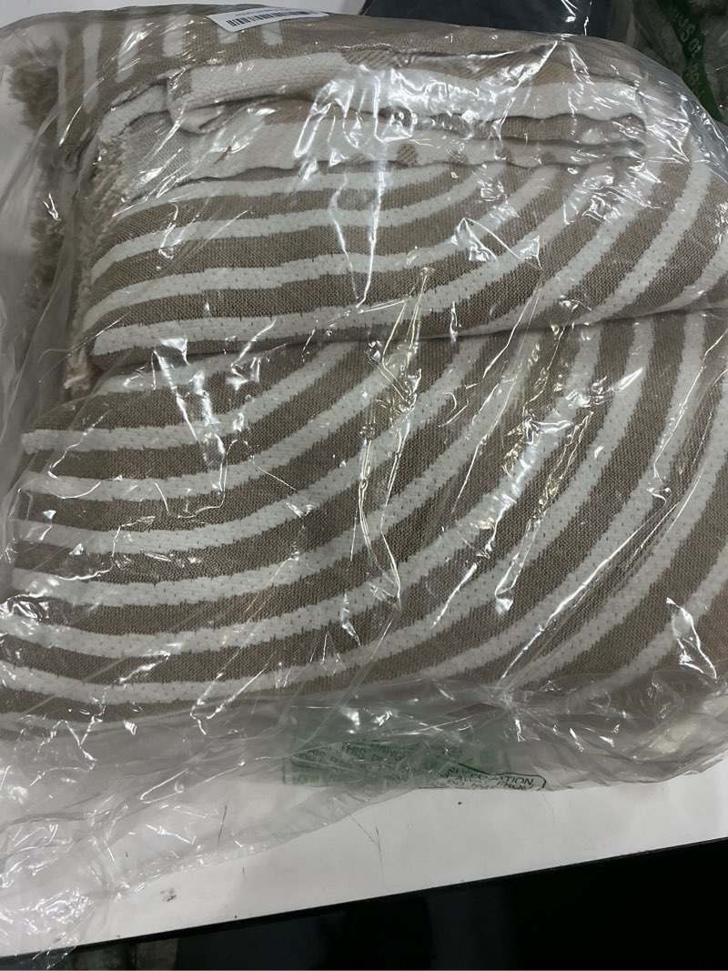 Condition photo showing Good Condition for boho couch cover sofa covers washable, chenille couch covers for 3 cushion couch sofa pet friendly, bohemian sofa slipcovers for sectional sofa, loveseat, 2 3 4 seater (91" x 150", khaki) 91" x 150" first-khaki