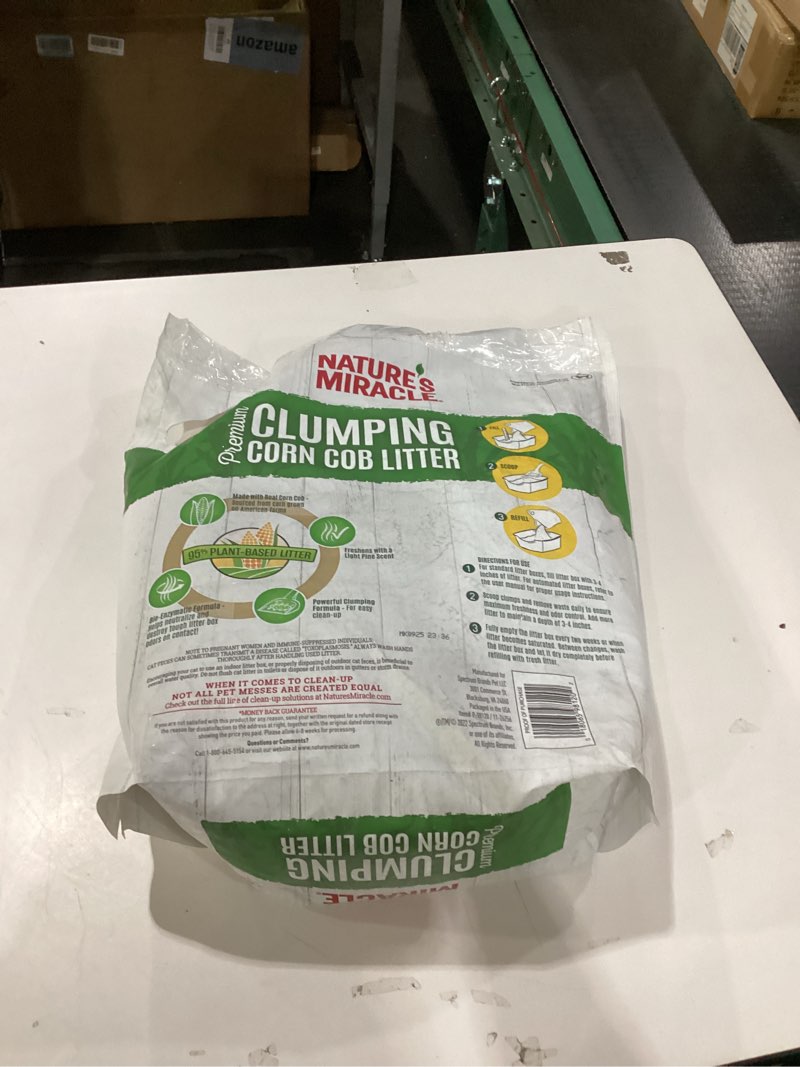 Condition photo showing New/Like New for Nature's Miracle Premium Clumping Corn Cob Litter, Tough Odor Bio-Enzymatic Formula, Dust Free Updated Formula 18 lb