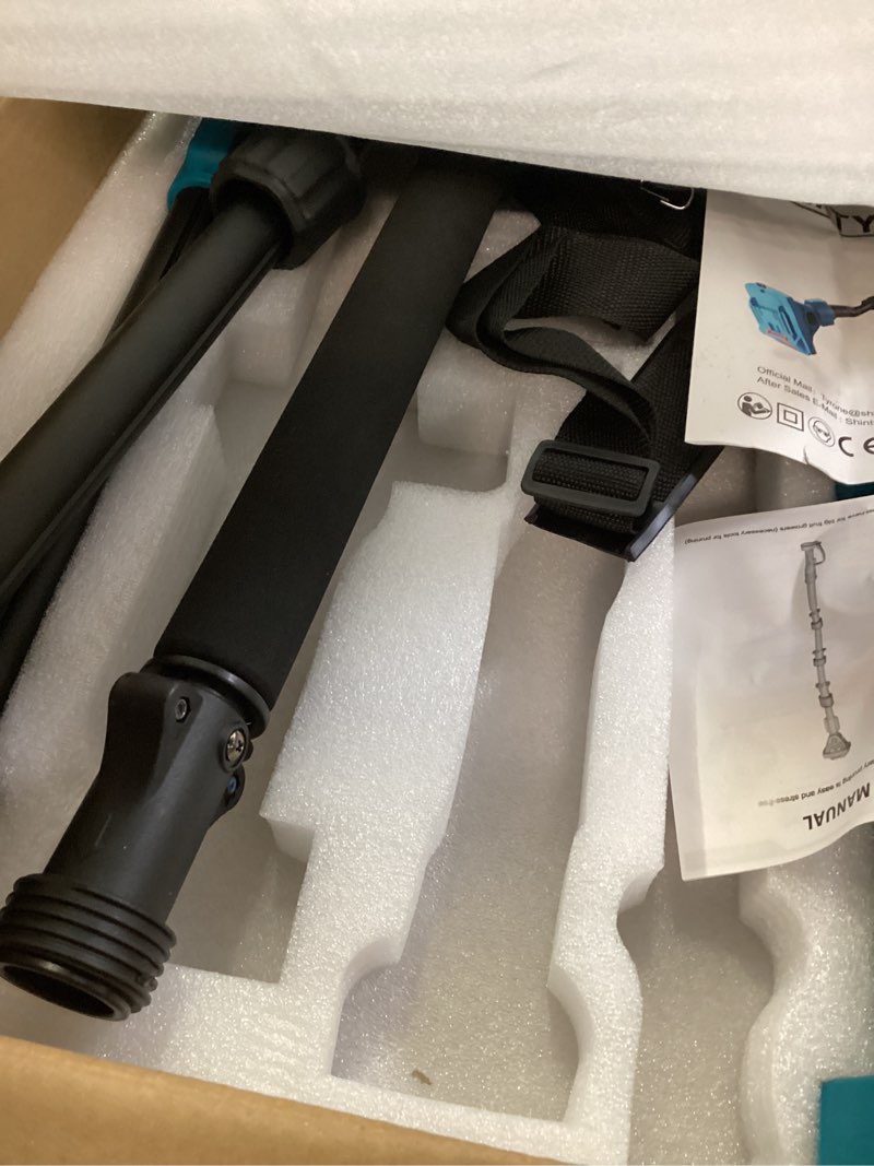 Condition photo showing Good Condition for only extendable pole saw, extension pole rotatable pole 14ft max reach with shoulder strap,tool-free installation compatible 21v shintyool battery,for high altitude operations(no chainsaw and battery)