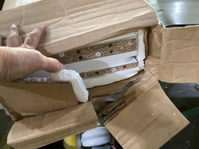 Condition photo showing Good Condition for desk hutch with 6 shelves, desktop bookshelf organizer & hutch top for desk, over desk storage shelf for office, home, dorm | space-saving design (white)