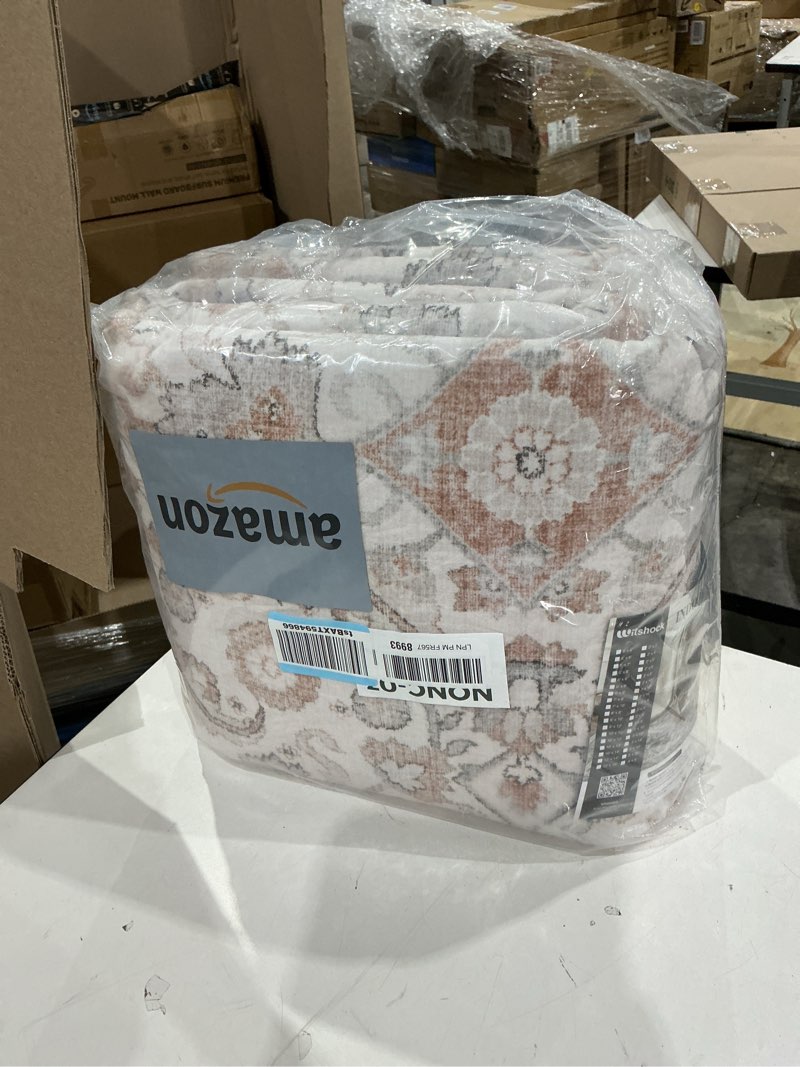 Condition photo showing New/Like New for witshock 6x8 area rugs for living room: machine washable non slip vintage carpet - low pile lightweight print rug for bedroom dining room - stain resistant for household - pet owners (light blue) light blue/light ivory/beige 6' x 8' (rectangular)