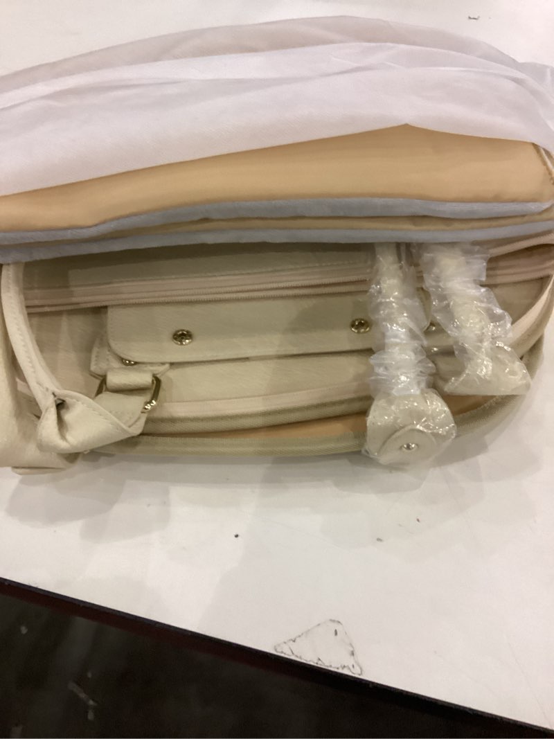 Condition photo showing Good Condition for PetsHome Dog Carrier Purse, Pet Carrier, Foldable Waterproof Premium Leather Pet Travel Portable Bag for Cat and Small Dog Home & Outdoor Small Beige 15.3"L x 8.1"W x 10.0"H Beige