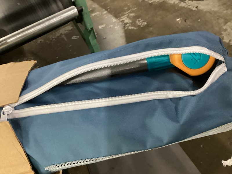 Condition photo showing As Is for Handy Beach Umbrella & Anchor System, Large 7ft Silver Coated UPF 55 Canopy, 10 Second Installation, Wind Resistant, Durable, Lightweight, Comfortable Dual Pocket Bag Included Blue / Silver