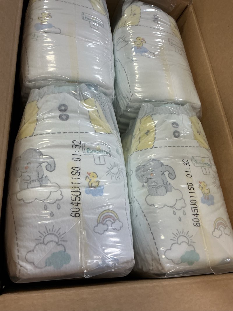 Condition photo showing Good Condition for pampers swaddlers diapers, size 1 (8-14 lbs), 164 count, absorbent, keeps baby dry and comfortable, skin safe disposable baby diaper size 1 164