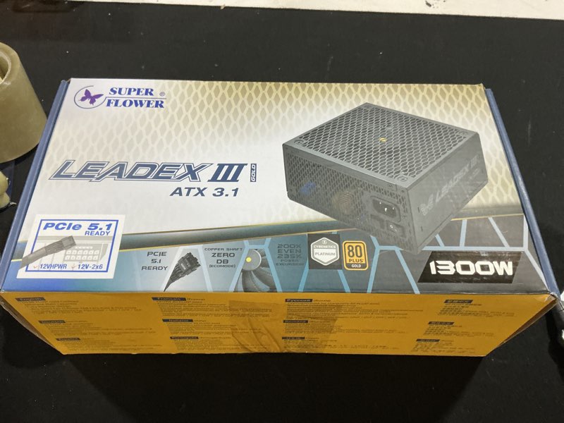 Condition photo showing New/Like New for Super Flower Leadex III ATX 3.1 1300W, Cybenetics Platinum, 80+ Gold, 10 Years Warranty, ECO Semi-Fa