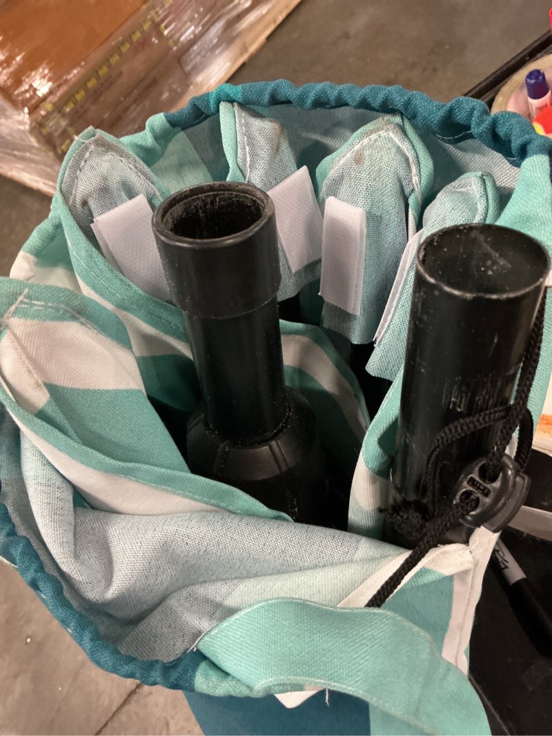 Condition photo showing As Is for style selections 7.5-ft steel blue push-button tilt market patio umbrella