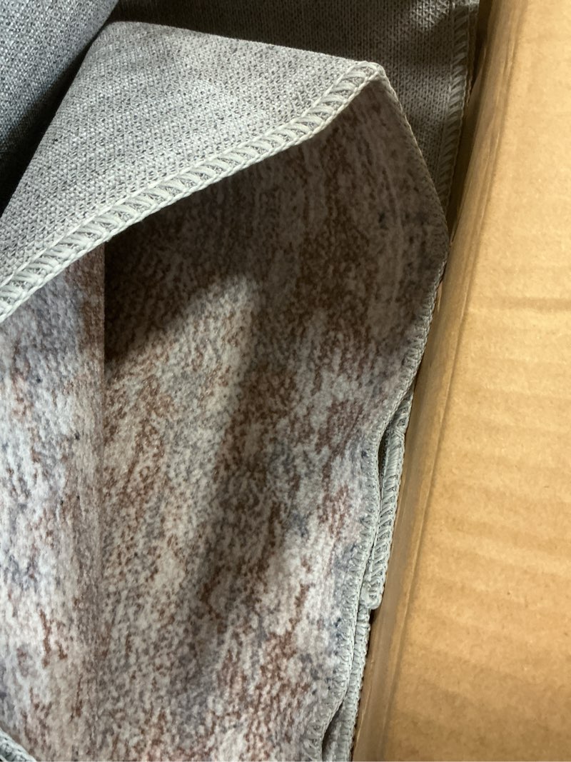 Condition photo showing As Is for HOMBYS 9 x 12 ft Modern Area Rug for Living Room Bedroom, Large Boho Floor Carpet with Non-Slip Backing for Indoor Office Dining Room, Abstract Home Deco Non-Shedding, Camel, Machine Washable 9' x 12' (Rectangular) Camel