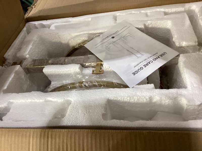 Condition photo showing New/Like New for gold rectangular chandelier 38in linear kitchen island chandelier light fixture 8 light gold chandeliers lighting for kitchen island dining room 8-light gold rectangular