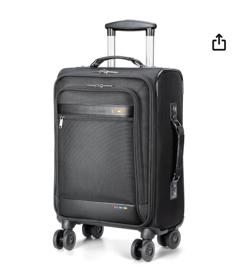 Lekebobor 20 Inch Carry On Luggage with Wheels Airline Approved, Softside Carry-On Suitcase for Wome