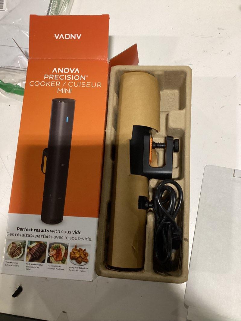 Condition photo showing New/Like New for Anova Culinary Sous Vide Precision Cooker Mini, 850 Watts, Black and Orange, App Enabled, 2024 Model Mini Black