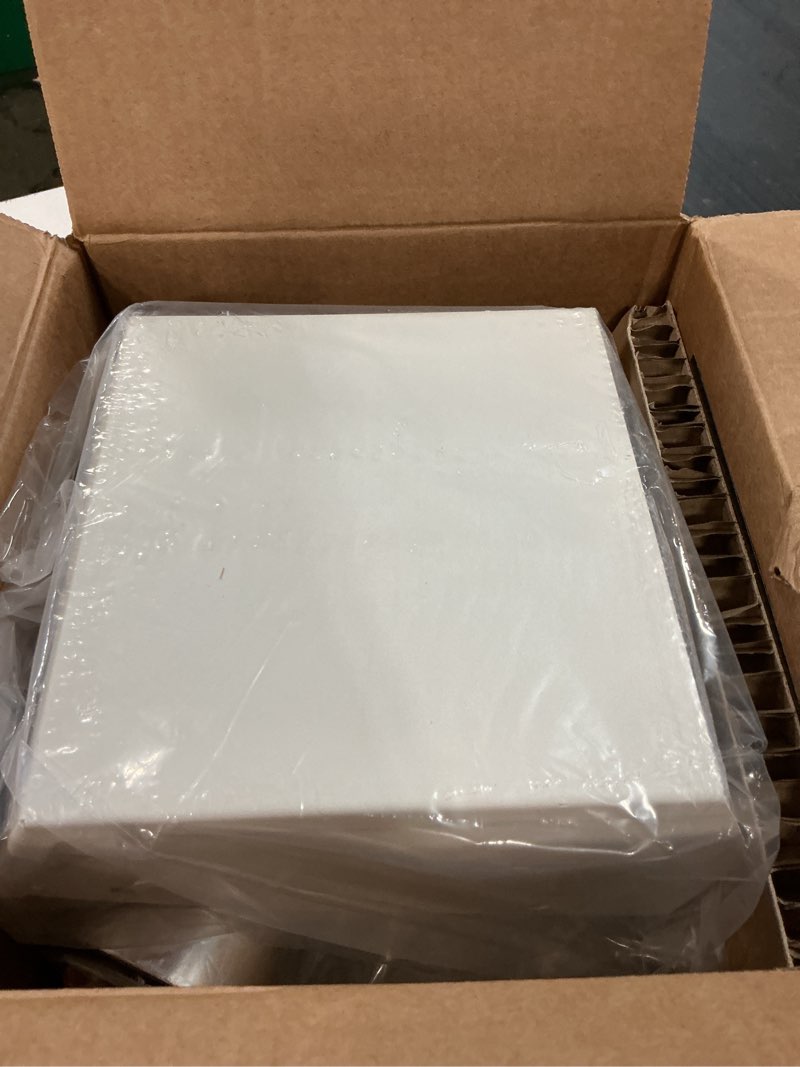 Condition photo showing New/Like New for 6 inch dryer vent cover outside, galvanized steel exterior hooded wall vent cover with removable screen & cushioned backdraft flap, exhaust vent for house through-wall dryer vent kit (white - 6 inch)