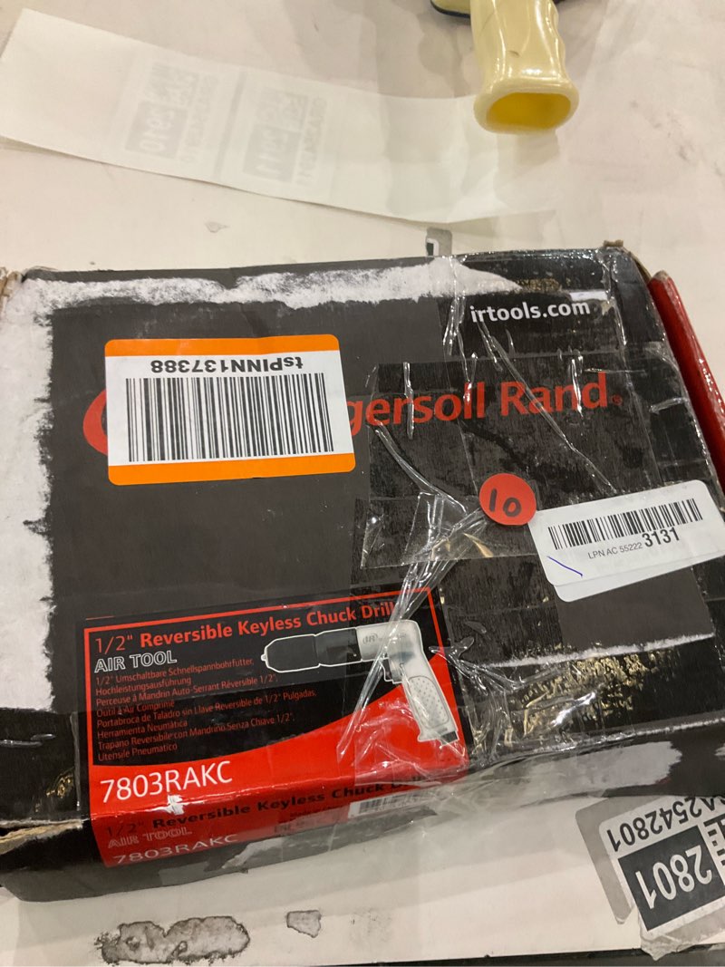 Condition photo showing New/Like New for Ingersoll Rand 7803RAKC 1/2" Keyless Chuck Air Drill, 500 RPM, 0.5 HP, 10.6in-lb Torque, Pistol 7803RAKC - 1/2" Keyless Chuck Drill Pnuematic Drill