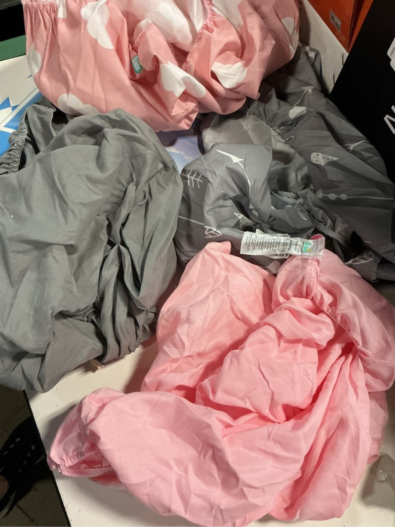 Condition photo showing Good Condition for baby bassinet sheets 4 pack compatible with graco dreammore bedside, delta children and dream on me lacy/karley bedside sleeper, ultra soft & skin-friendly, pink print pink cloud for dream on me karley & delta children bassinet