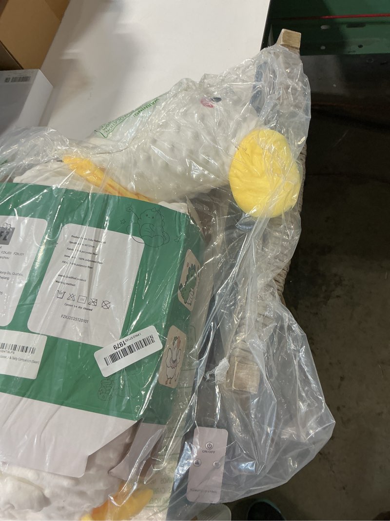 Condition photo showing Good Condition for likiliki giant white goose large plush doll, automatic patting stuffed animal, soft minky fabric cuddly toy, oversized cozy plush figure for home decor & daily companion (swan)