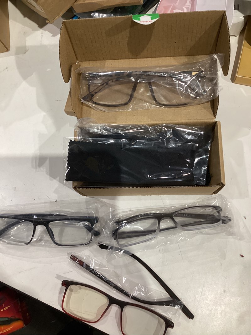 Condition photo showing Good Condition for 4-pack mens reading glasses computer full frame reading eyeglasses blue-light blocking readers anti uv/eye fatigue 4 pack mix color 1.5 x