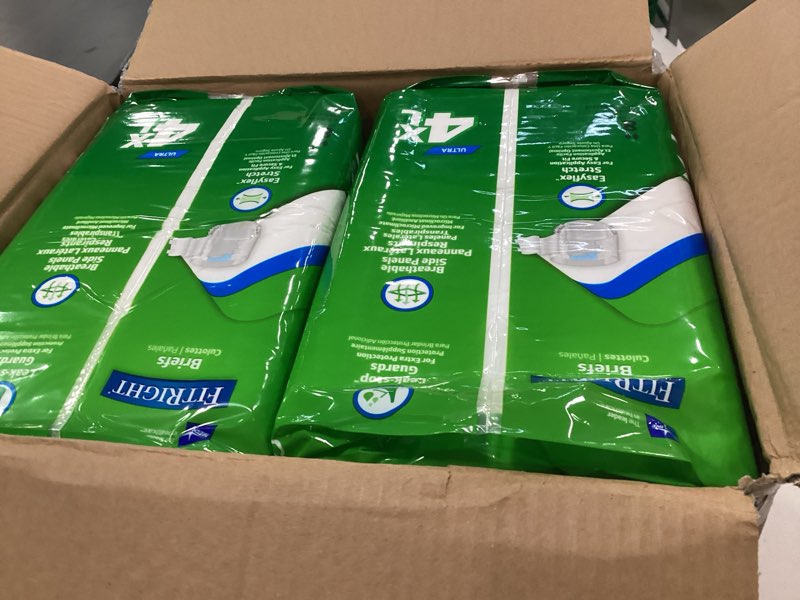 Condition photo showing New/Like New for Medline FitRight Incontinence Diapers, Specialty Size Adult Diapers, For Men And Women, Maximum Protection, Waist Size 65"–94", 4XL, 8 briefs per bag, 32 briefs per case 4X-Large (32 Count)