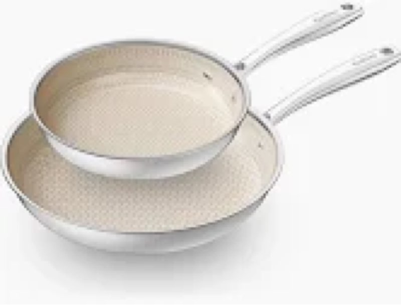 redchef hybrid ceramic non stick fry pan set 2 piece, 9.5, 11 inch, kitchen frying pans, skillet tri