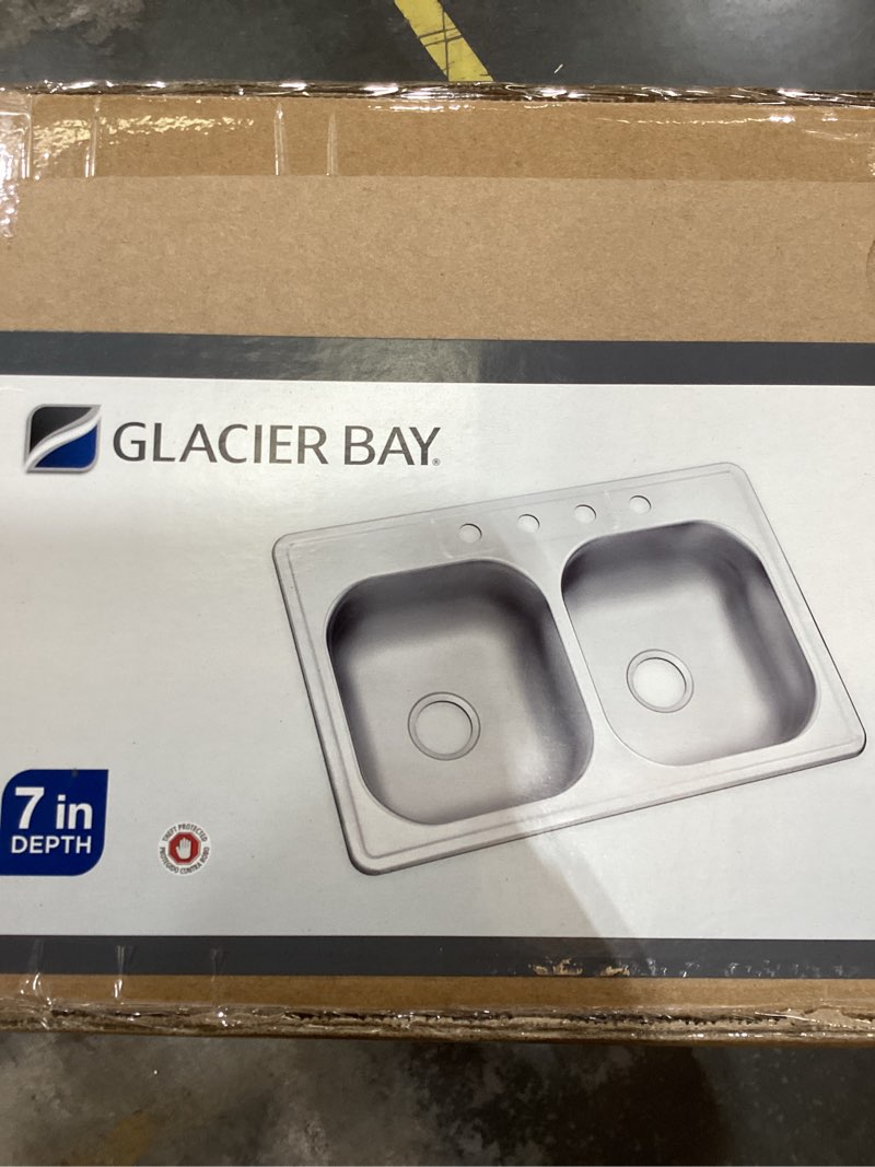 Glacier Bay 22 gauge double bowl kitchen sink