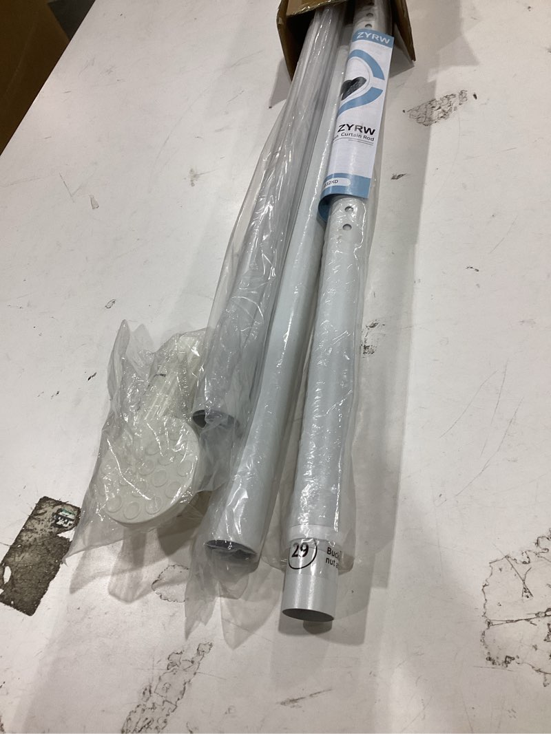 Condition photo showing New/Like New for white tension curtain rod 51-145in, extra long adjustable tension rod no drilling for window or bathroom,outdoor curtain rod for patio, easy to install, never rust, rod diameter 1.26 inches-white white 51''-145''