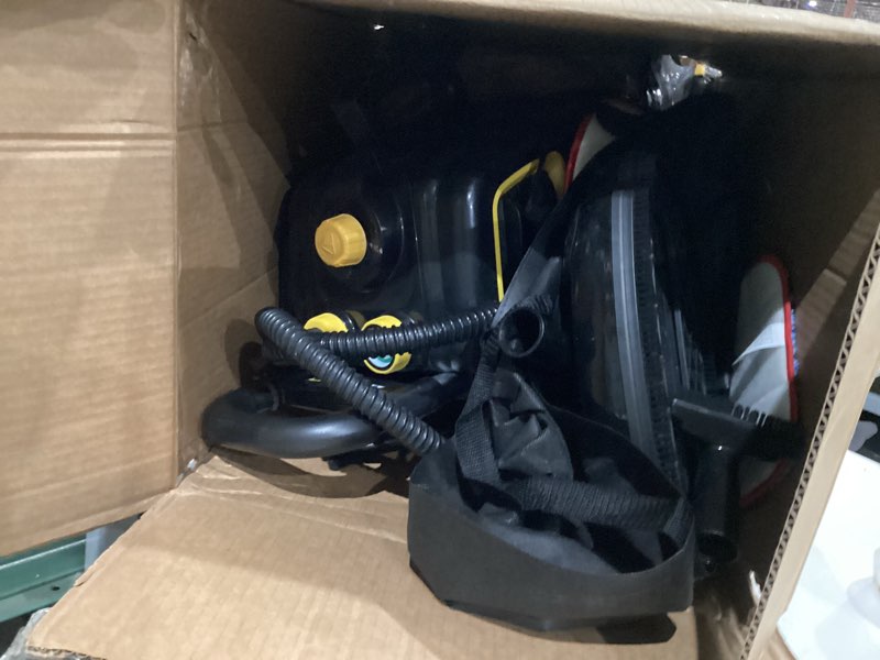 Condition photo showing As Is for mcculloch mc1385 deluxe canister steam cleaner, 2-hour runtime, chemical-free, 23 accessories: mop head, brushes & more - built for home, tile, carpet, furniture, & personal car detailing