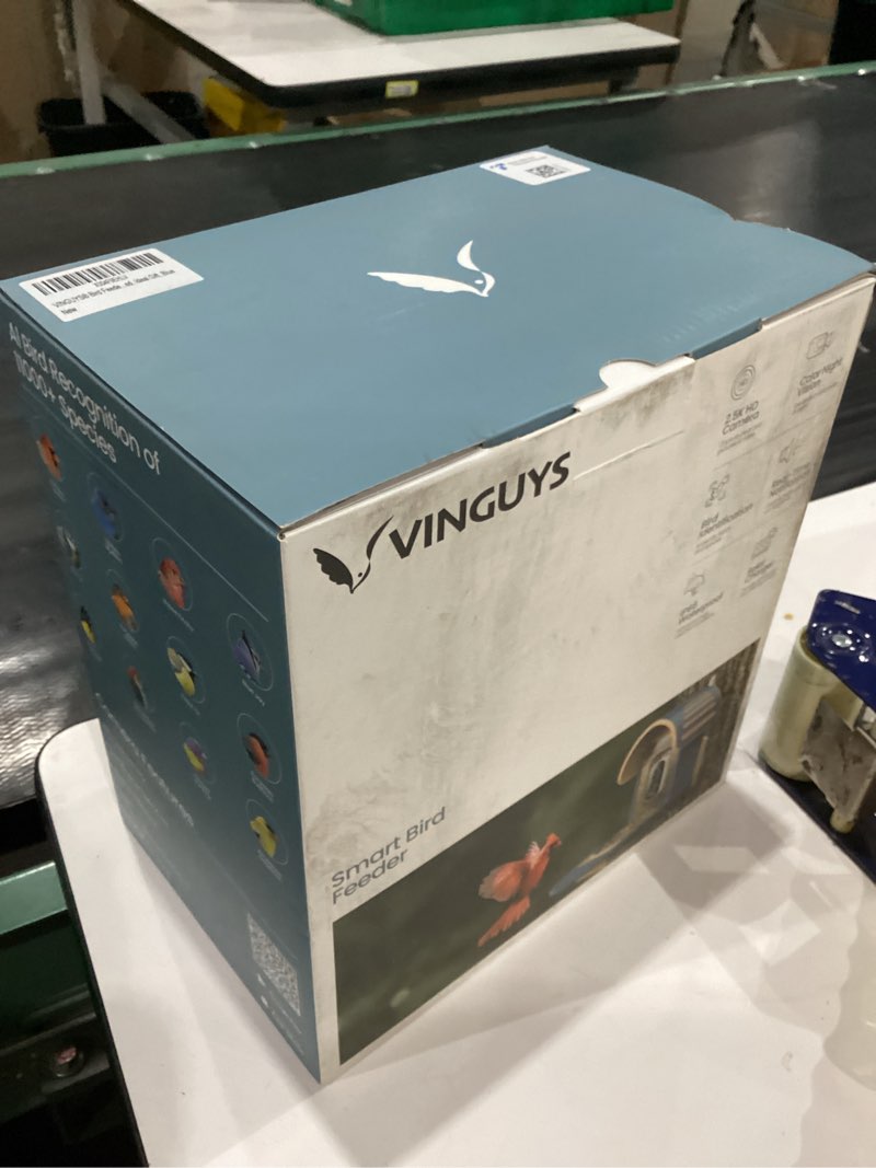 Condition photo showing New/Like New for VINGUYS® Bird Feeder with Camera, Smart Bird Feeder AI Identifies 11,000+ Bird's Species, Auto-Capture 2.5K UHD Bird's Video, IP66 Waterproof Outdoor Solar Powered, Ideal Gift, Blue
