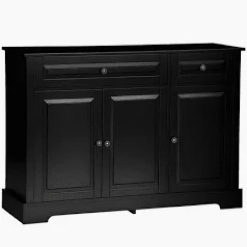 ( incomplete parts )HOMCOM Sideboard Buffet Cabinet, Modern Accent Cabinet with 2 Drawers and Adjustable Shelves,Black