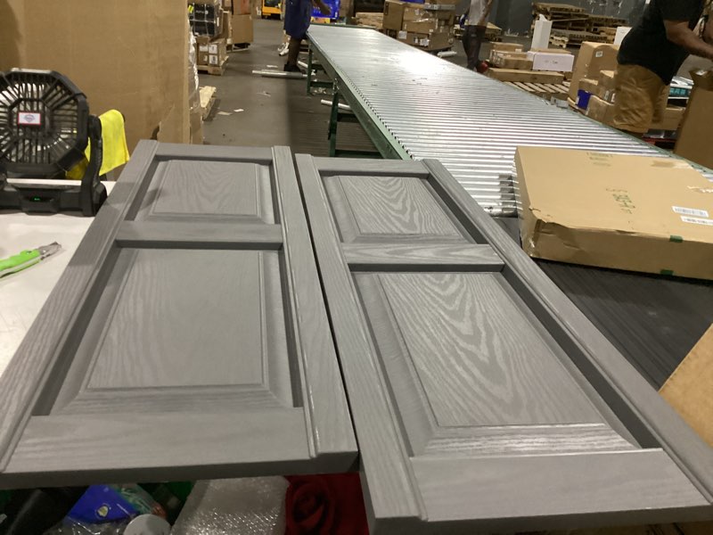 Condition photo showing Good Condition for ekena millwork lifetime vinyl lp2s14x04700tg standard two equal panel vinyls, raised panel vinyl shutters, w/installation shutter-lok's & matching screws (per pair), 14 3/4"w x 47"h, tuxedo grey 14.75-in. w x 47-in. h 018 - tuxedo grey