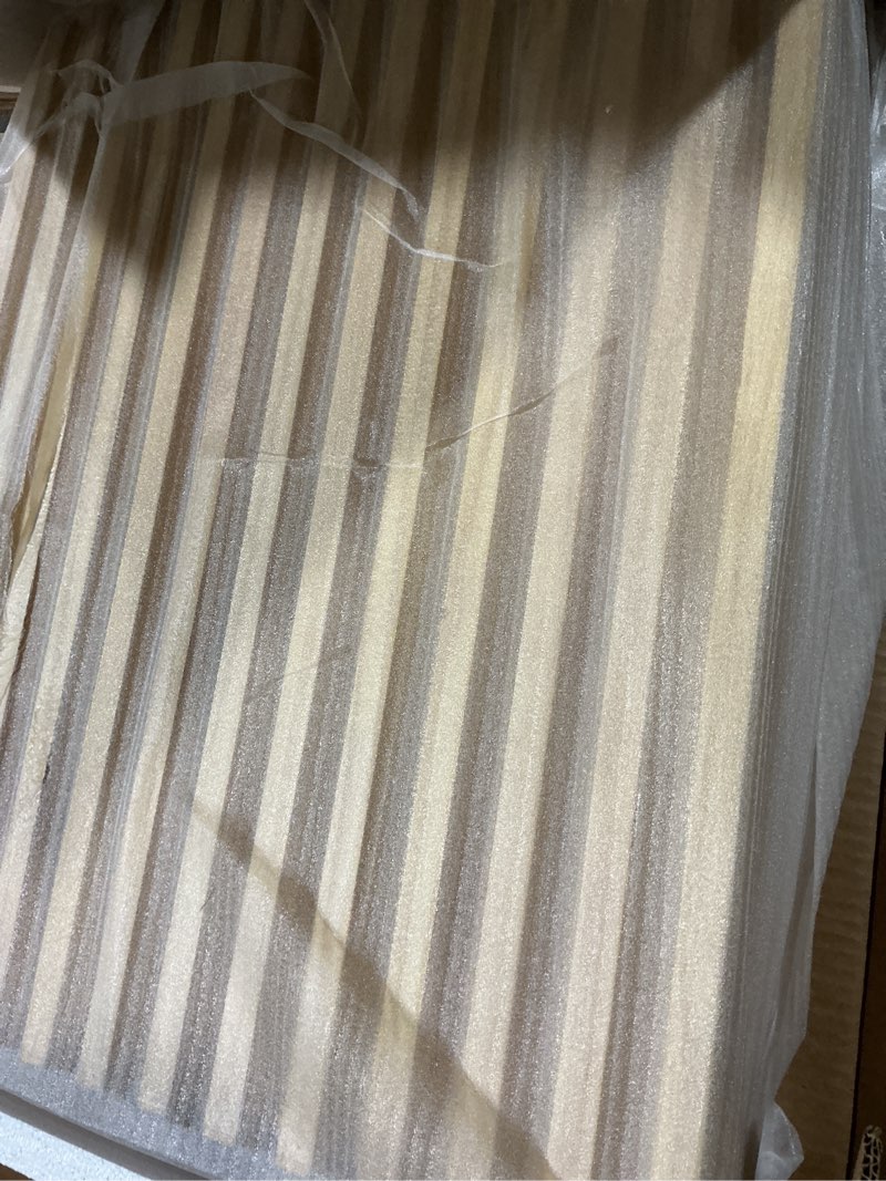 Condition photo showing New/Like New for christopher knight home queen size platform bed frame with headboard, natural wood bed frame, solid and manufactured wood, vertical slat design, no box spring needed, 600 lbs capacity natural queen (u.s. standard)
