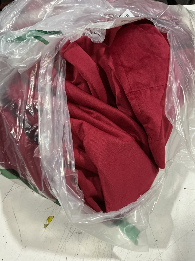 Condition photo showing As Is for stangh christmas red velvet curtains 96-inch - heavy-duty large window room darkening privacy enhancing panels for home theater/film room/stage, red, 52 x 96 inches, 2 panels 52"w x 96"l (pack of 2) *autumn series - red