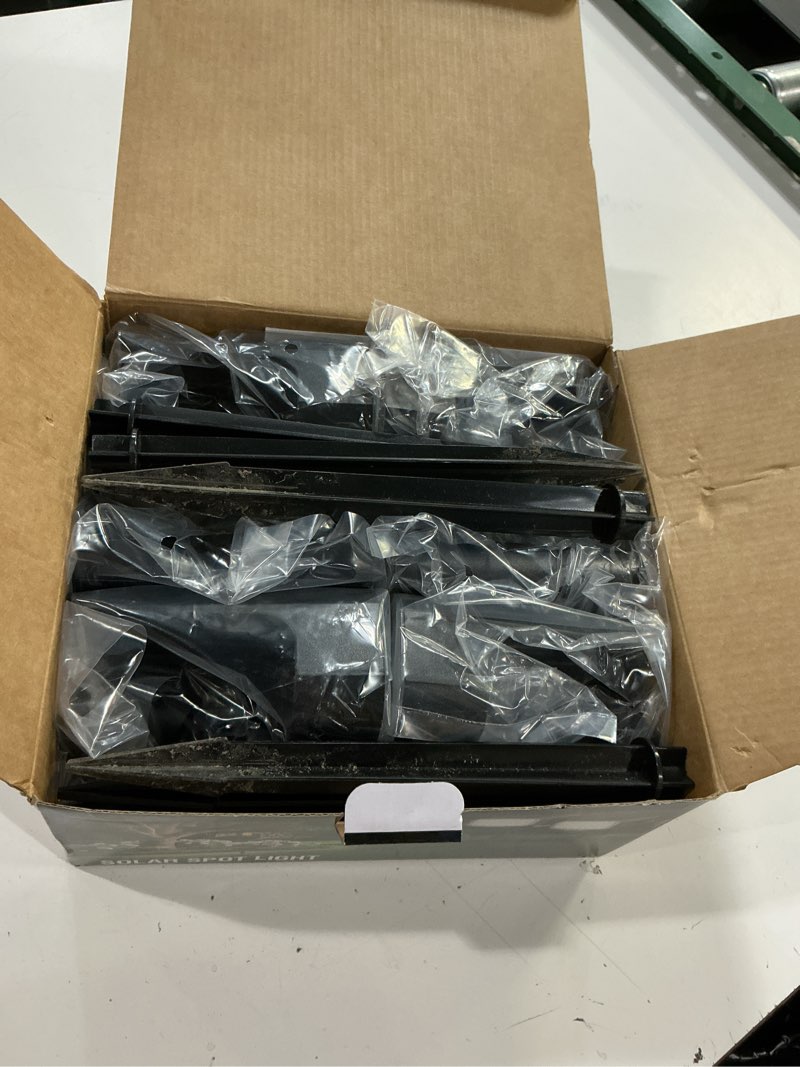 Condition photo showing As Is for solar lights outdoor waterproof ip65, super bright led with lens, 6500k 2 lighting modes, solar powered yard garden solar spot lights for outside landscape auto on/off - 6 pack lens-cool white 6 pack