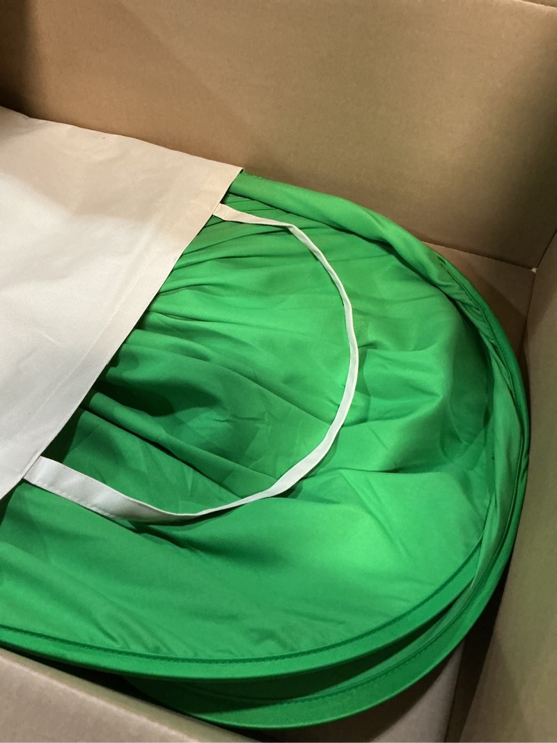Condition photo showing As Is for Portable Green Screen Chair, 59 in Greenscreen Backdrop with Stand Double Sided Foldable Green Background, Chroma Key, for Video Chats and Meetings, Photography, Photo Zoom, Streaming Games