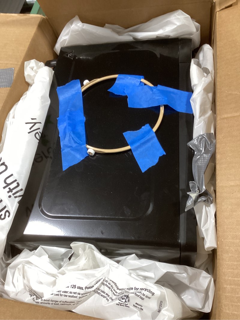 Condition photo showing As Is for SHARP Compact Countertop Microwave Oven with Removable 10" Carousel Turntable, 700 Watt, 0.7 Cubic Feet, Black With Child Lock Black