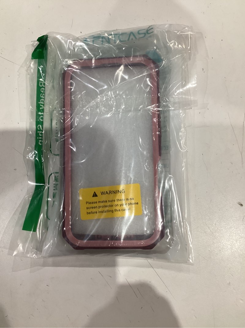 Condition photo showing Good Condition for fntcase for iphone 16 phone case: military grade [built-in screen protector] [kickstand] matte textured drop proof protection cover | rugged shockproof tpu protective sturdy cases - pink rose pink for iphone 16 (6.1 inch)