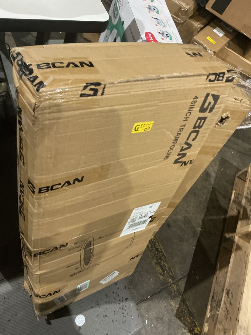 Condition photo showing Good Condition for BCAN 40/48" Foldable Mini Trampoline Max Load 330lbs/440lbs, Fitness Rebounder with Adjustable Foam Handle, Exercise Trampoline for Adults Indoor/Garden Workout 48-inch Black