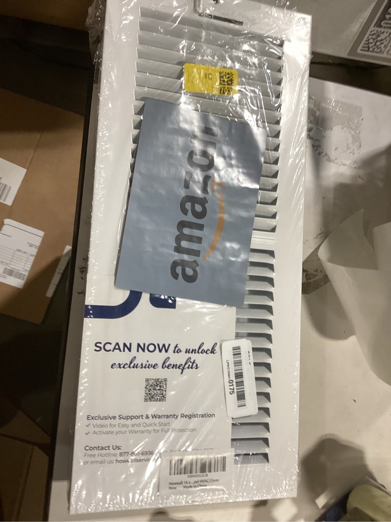 Condition photo showing Good Condition for 16 x 6 inch [duct opening] air vent covers for wall or ceiling - high airflow 2 way steel ventilation - adjustable wall/ceiling register, 17-3/4 inch x 7-3/4 inch [overall dimensions]