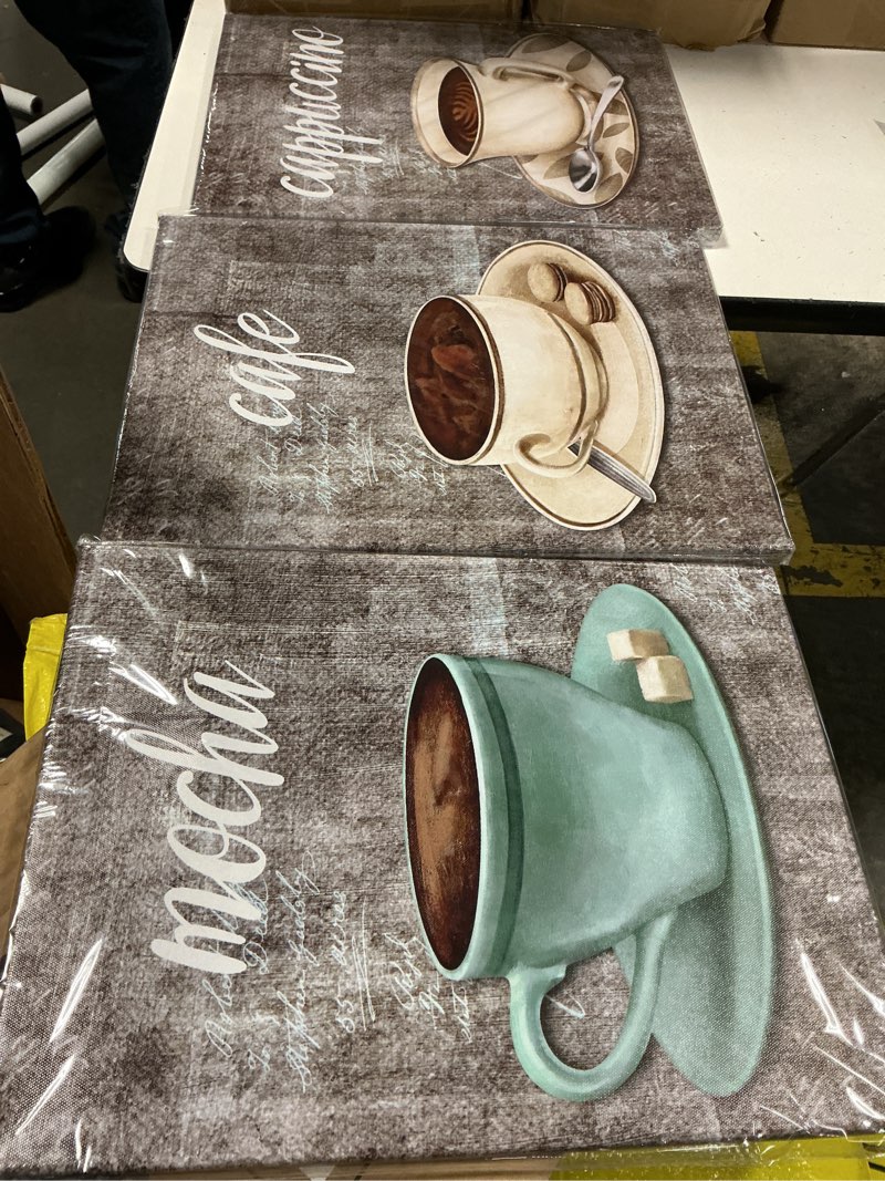 Condition photo showing Good Condition for duobaorom coffee canvas wall art for bar dining room coffee sign kitchen decor
