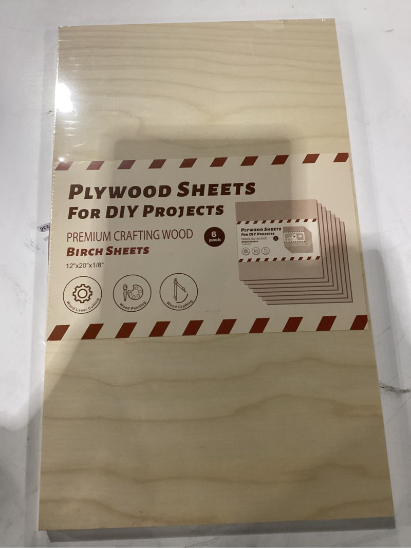 12x20x1/8 birch plywood 6 pack
