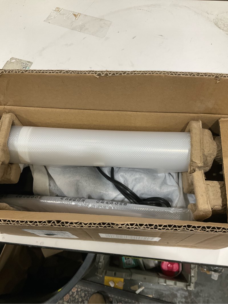 Condition photo showing New/Like New for FoodSaver PowerVac Compact Vacuum Sealing Machine Stainless Steel & Black Vertical Storage VS0150 | Preserves freshness reduces bag waste for both dry and wet food