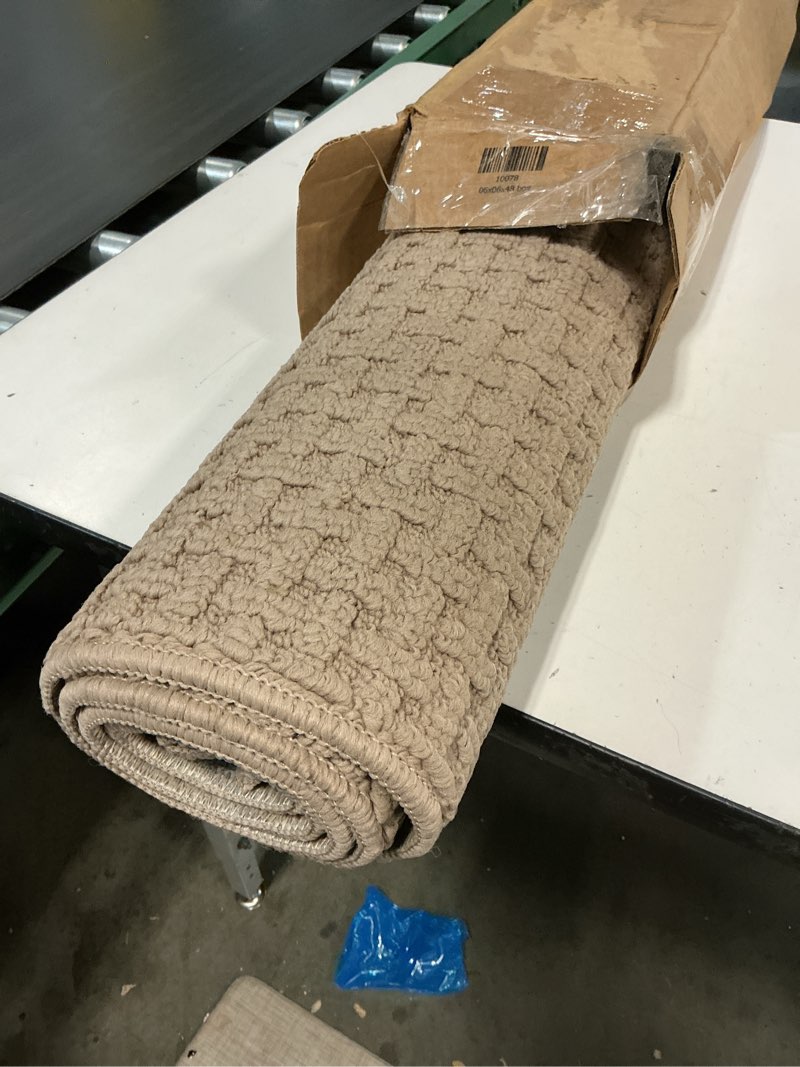 Condition photo showing Good Condition for Anti Fatigue Kitchen Rug Mats are Made of 100% Polypropylene Half Round Rug Cushion Specialized in Anti Slippery and Machine Washable,Beige