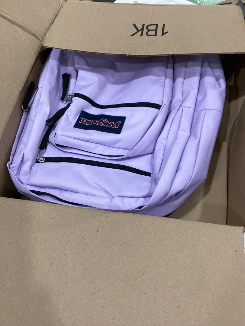 Condition photo showing As Is for JanSport Laptop Backpack - Computer Bag with 2 Compartments, Ergonomic Shoulder Straps, 15” Laptop Sleeve, Haul Handle - Pastel Lilac One Size Pastel Lilac