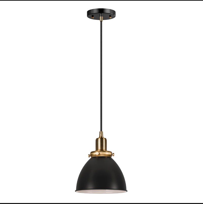 Henn&Hart 8  Black/Brass Metal Pendant