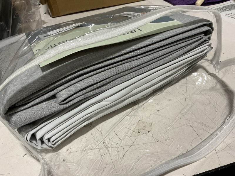 Condition photo showing Good Condition for nanspring light grey 100% blackout linen curtains 84 inch length 2 panels set for bedroom back tab modern luxury simple black out curtain for living room office thermal insulated drapes 52x84 light grey 52"w x 84"l (pack of 2)